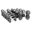 Hexagon Rubber Coated Dumbbells - One-Piece Forged, Chrome Handle