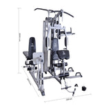 JX-1600 Commercial 6 Station Multi Gym — 2 x 70kg Stacks, Aircraft Cables