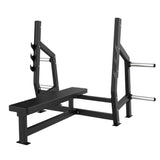 Olympic Weight Bench — Flat, Silent Barbell Rest, 46" Padded Back Pad