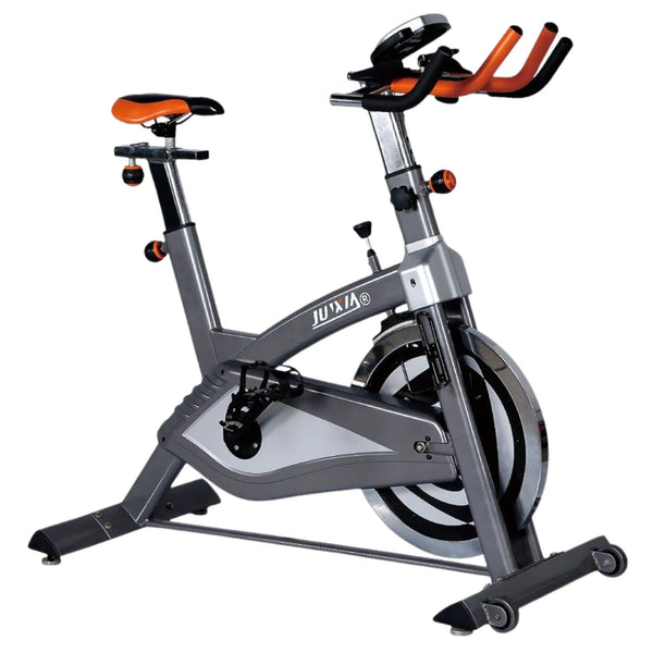 JX Spinning Bike — Belt Drive, 18lb Flywheel, Aero Bars, Padded Saddle