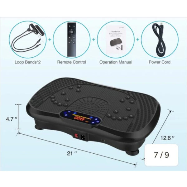 Vibration Plate — 3 Auto Programmes, Whole Body Toning, Remote Control