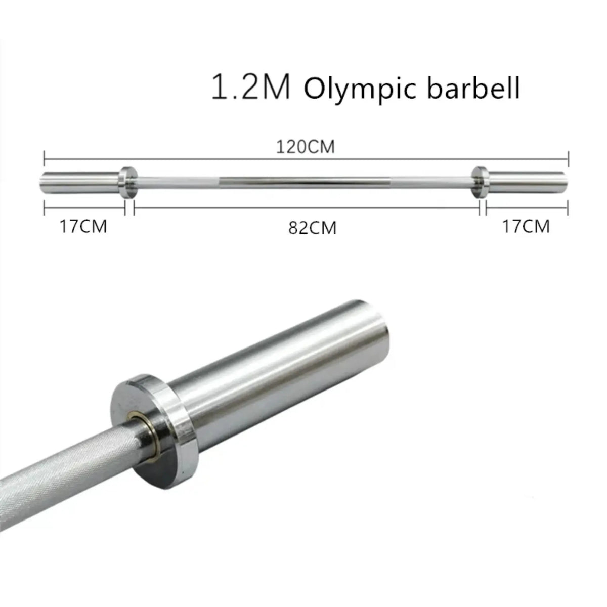 Olympic Bar 1.2m | 28mm Diameter, 300lb Capacity, 47-Inch Short Bar