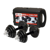 20kg Adjustable Dumbbell Set — 4th Gen Spinlock, Converts to Barbell
