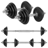 20kg Adjustable Dumbbell Set — 4th Gen Spinlock, Converts to Barbell