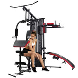 3 Station Multi Gym — 2000lbs Resistance, 3 Independent Stations, Exercise Chart