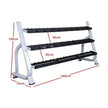 3 Tier Dumbbell Rack | Commercial Grade, Curved Cradles, Space-Saving