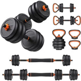 50kg 6-in-1 Adjustable Dumbbell & Kettlebell Set — Barbell, Push-Up Bar