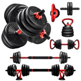 50kg 6-in-1 Adjustable Dumbbell & Kettlebell Set — Barbell, Push-Up Bar
