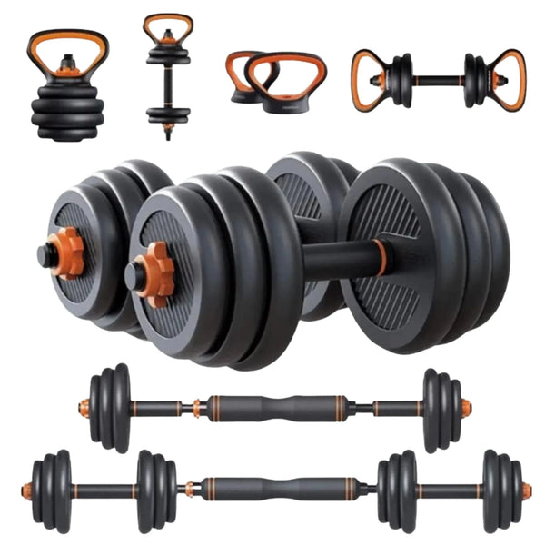 50kg 6-in-1 Adjustable Dumbbell & Kettlebell Set — Barbell, Push-Up Bar