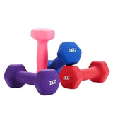 Aerobic Dumbbells Vinyl & Neoprene Coated - Sold in Pairs, 1kg to 5kg