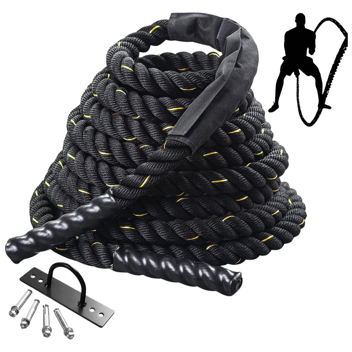 Battle Rope | 15m Length, 38mm Thickness, Full-Body Conditioning