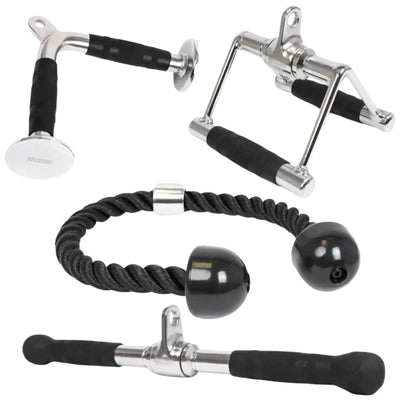 Cable Machine Attachments — Steel Tricep Pressdown Bar and Lat Pulldown Bar