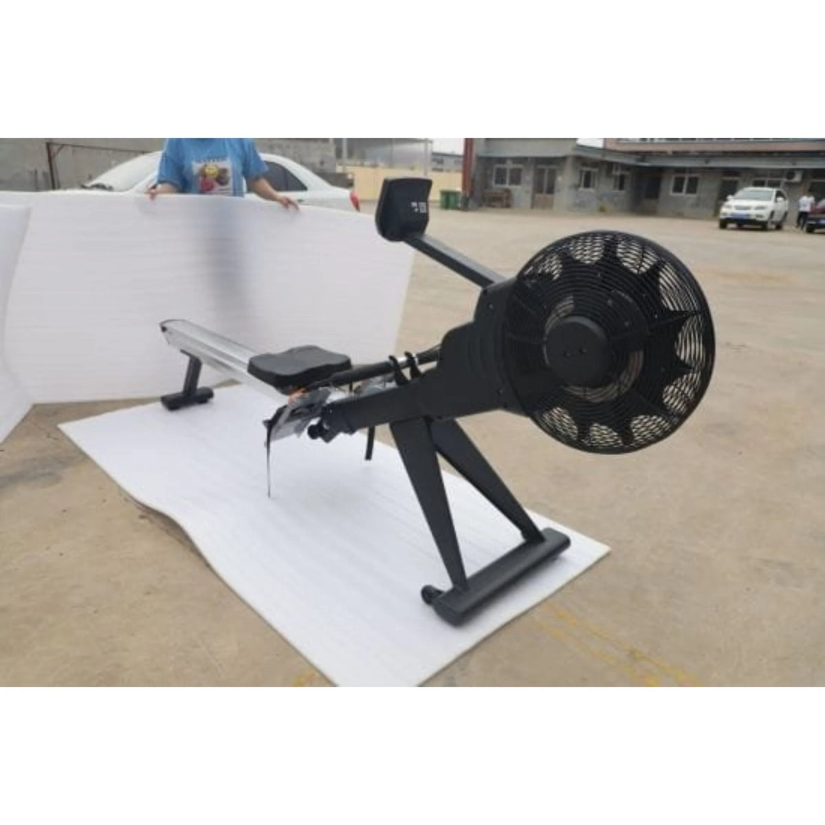 Commercial Air Rower — 10-Level Resistance, Nickel-Chain, Adjustable Footrests