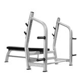 Commercial Flat Weight Bench — Olympic Grade, Silent Barbell Rest, Oval Frame