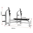 Commercial Flat Weight Bench — Olympic Grade, Silent Barbell Rest, Oval Frame