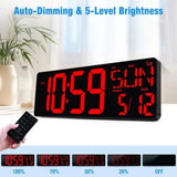 Digital Gym Clock | Red LED, Bluetooth Time Sync, Countdown Timer, Auto-Brightness