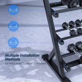 Dumbbell Rack 3 Tier — 1100lbs Commercial Steel, Angled Ergonomic Design
