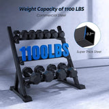 Dumbbell Rack 3 Tier — 1100lbs Commercial Steel, Angled Ergonomic Design