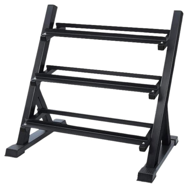 Dumbbell Rack 3 Tier — 1100lbs Commercial Steel, Angled Ergonomic Design