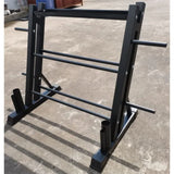 Dumbbell and Kettlebell Rack — 1100lb Capacity, Angled Tiers, Commercial Steel