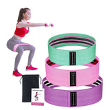 Fabric Resistance Bands Set of 3 — Non-Slip, Hips, Glutes and Legs Training