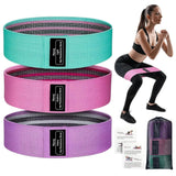 Fabric Resistance Bands Set of 3 — Non-Slip, Hips, Glutes and Legs Training