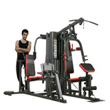 Five Station Multi Gym — 2×150lb Stacks, Leg Press, Lat Pulldown