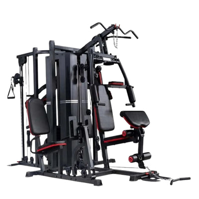 Five Station Multi Gym — 2×150lb Stacks, Leg Press, Lat Pulldown