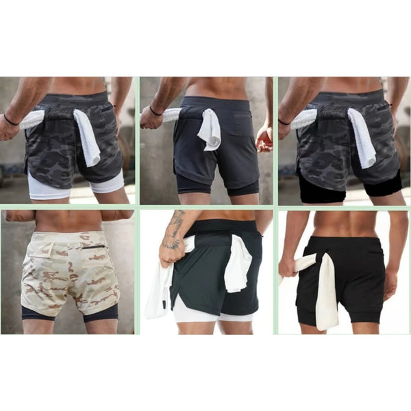 Gym Shorts — Quick-Dry, 2-in-1 with Liner, Drawstring Waist