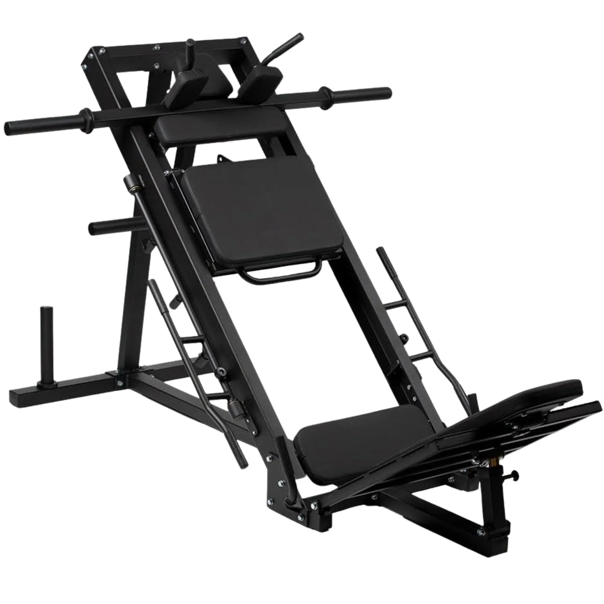 Commercial Leg Press & Hack Squat Machine — Quad-Track, DuraFirm Pads, 11-Gauge Frame