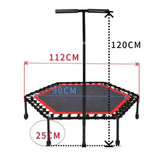 LivePro LP8250B Hexagonal Trampoline — Adjustable Handle, Foldable, Adults and Kids