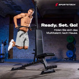 Multifunctional Bench with Pull-Up Bar and Dip Station — 8-in-1, 170kg, Foldable