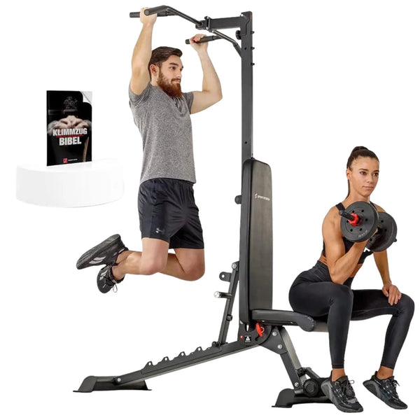 Multifunctional Bench with Pull-Up Bar and Dip Station — 8-in-1, 170kg, Foldable