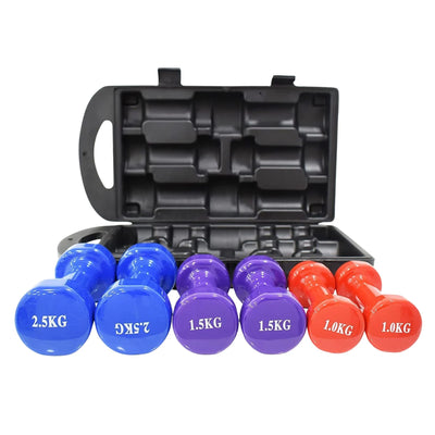 Neoprene Dumbbell Set | 3 Pairs: 1kg, 1.5kg and 2.5kg for Light Training