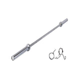 Olympic Bar 1.8m — Solid Steel, Knurled Grip, 50mm Plate Bore, Spring Collars