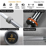 Olympic Bar 2.2m — 20kg Solid Steel, Knurled, Fits 2" Olympic Plates
