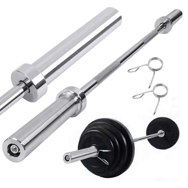 Olympic Bar 2.2m — 20kg Solid Steel, Knurled, Fits 2" Olympic Plates