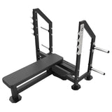 Olympic Weight Bench — Flat, Silent Barbell Rest, 46" Padded Back Pad