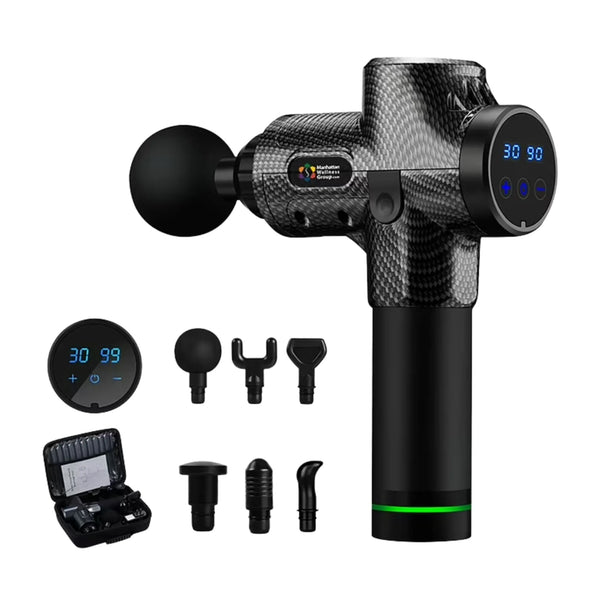 Portable Massage Gun — 30 Speed Settings, 6 Attachments, Deep Tissue Relief