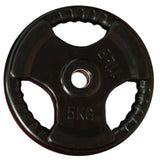 Rubber Coated Standard Weight Plates Tri-Grip — 1" Bore, 2.5kg to 20kg Pairs