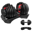 Selectorized Dumbbells 24kg — Dial Adjust, Rubber Handle, Replaces 8 Pairs