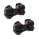 Selectorized Dumbbells 24kg — Dial Adjust, Rubber Handle, Replaces 8 Pairs
