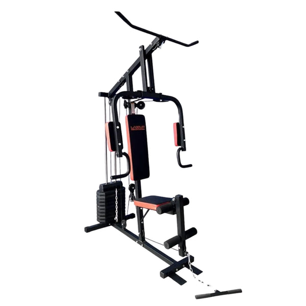 Single Station Multi Gym — 72kg Stack, 900kg Cables, 65mm Foam Pads, 4 Attachments