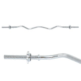 Standard 47" EZ Curl Bar — Diamond Knurled, Ergonomic Grip, 200lbs Capacity