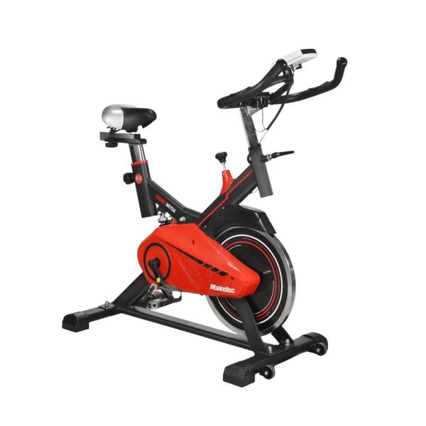 SX 100 Spin Bike — Adjustable Resistance, LCD Display, Transport Wheels